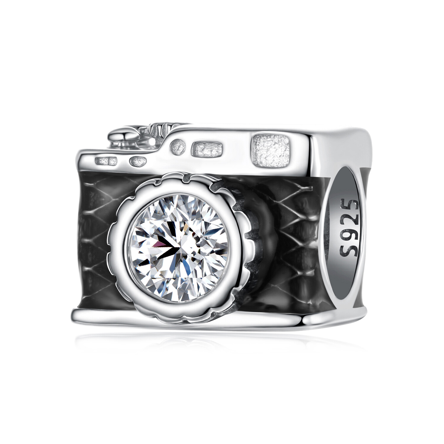 Elenys stříbrný přívěsek Černý fotoaparát