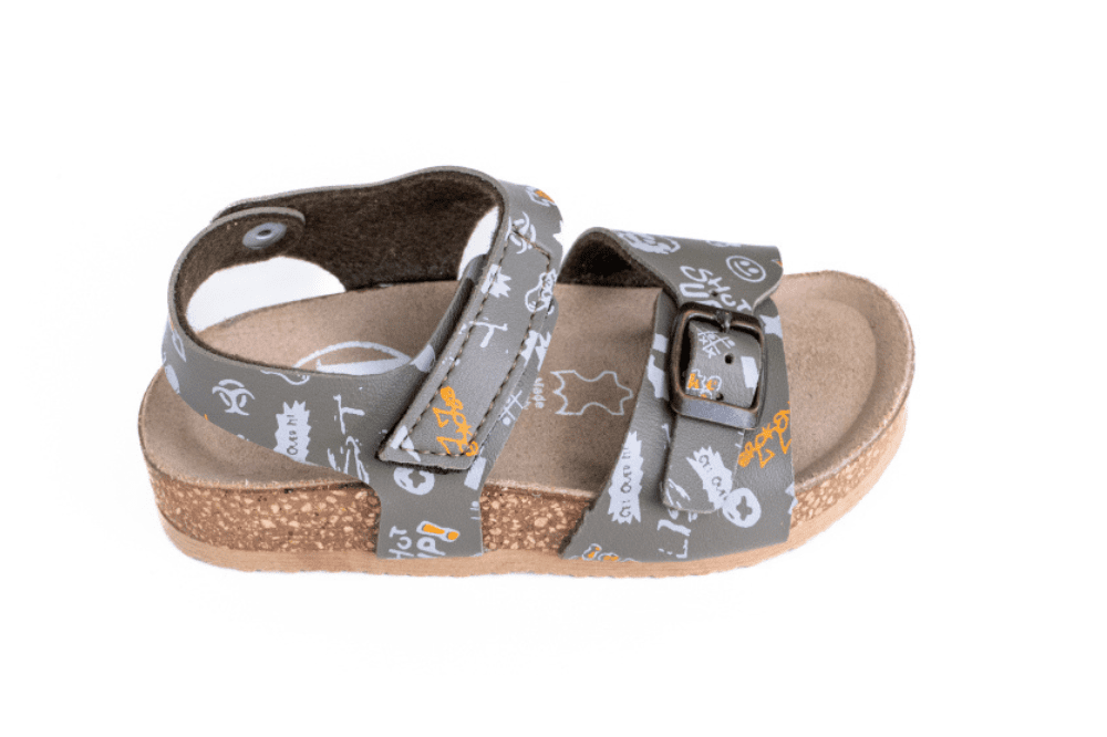 Dětské pantofle béžové se vzorem 25