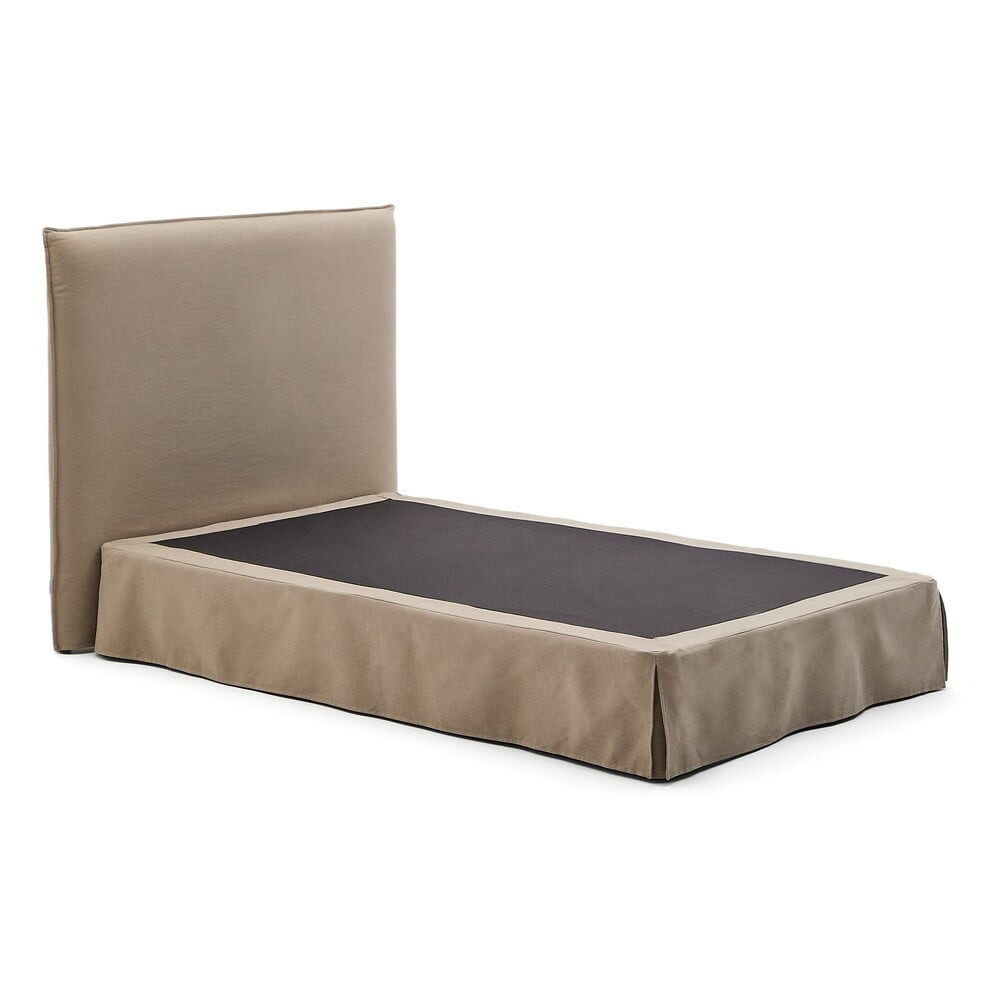 Taupe čalouněná jednolůžková postel 90x200 cm Jaira – Kave Home