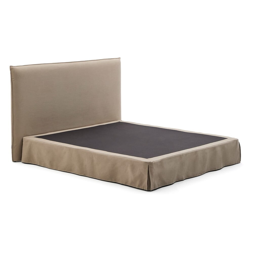 Taupe čalouněná dvoulůžková postel 180x200 cm Jaira – Kave Home