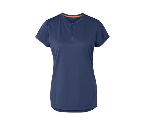 Tchibo - Sportovní triko s polovičním zipem - pro ženy - vel. XS 32/34 - barva: modrá