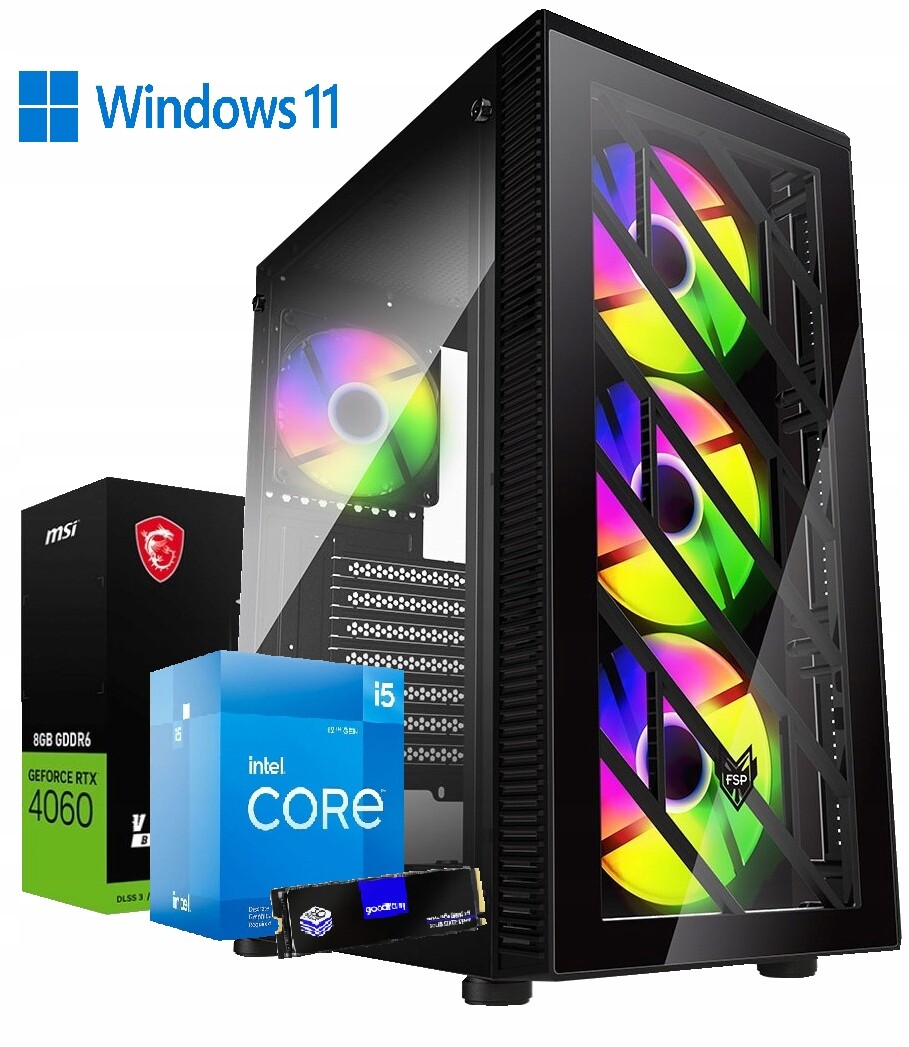 Počítač I5 12400F Rtx 4060 16GB DDR4 Ssd Disk M.2 480GB Win11