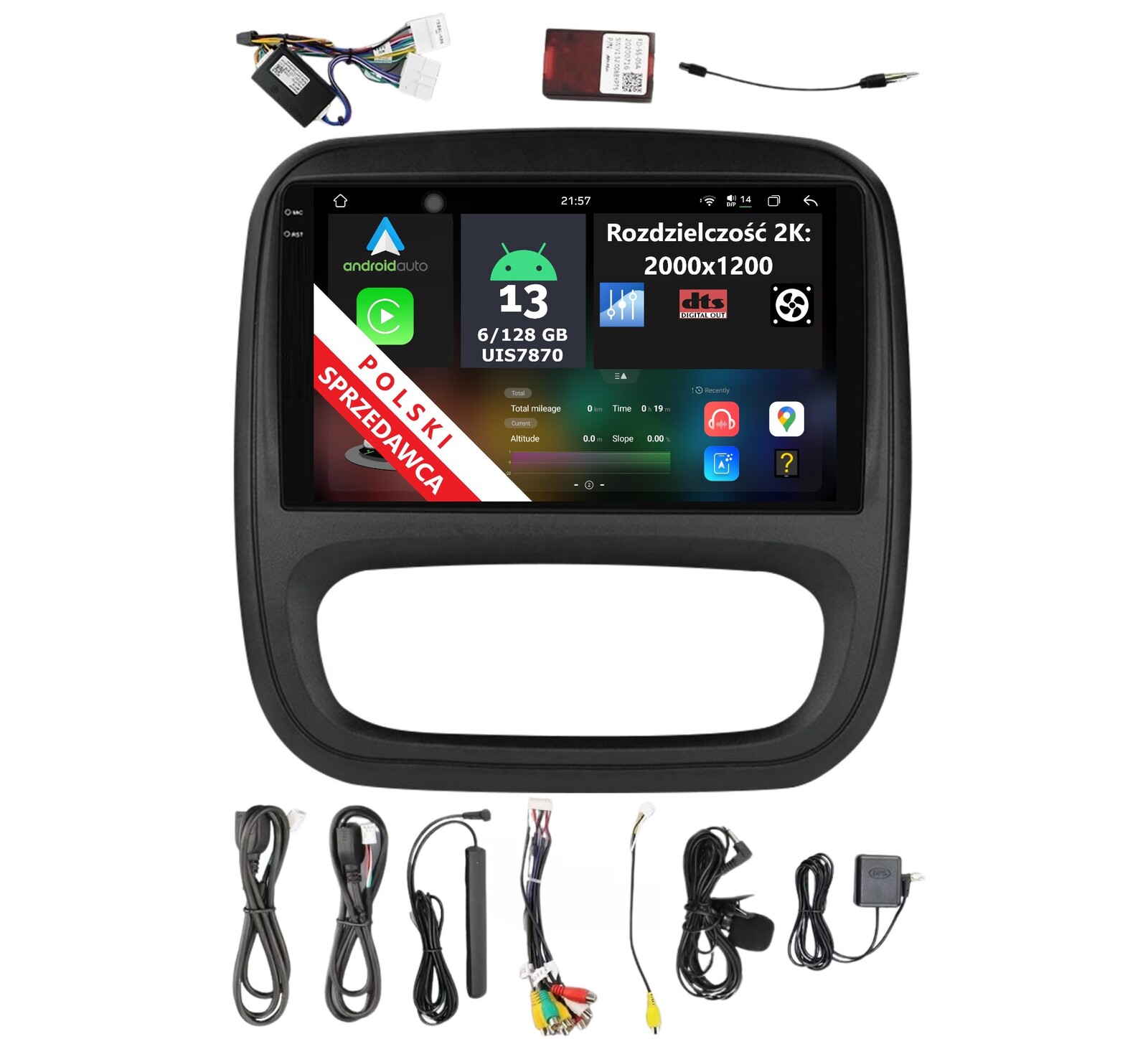 2K Qled Rádio 2DIN Navigace Android Opel Vivaro B 6/128 Gb Dsp Carplay Lte