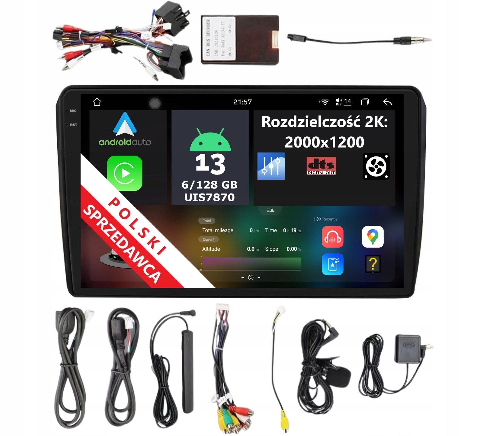 2K Qled Navigace Rádio 2DIN Android Audi A3 8P 6/128 Gb Dsp Carplay Lte