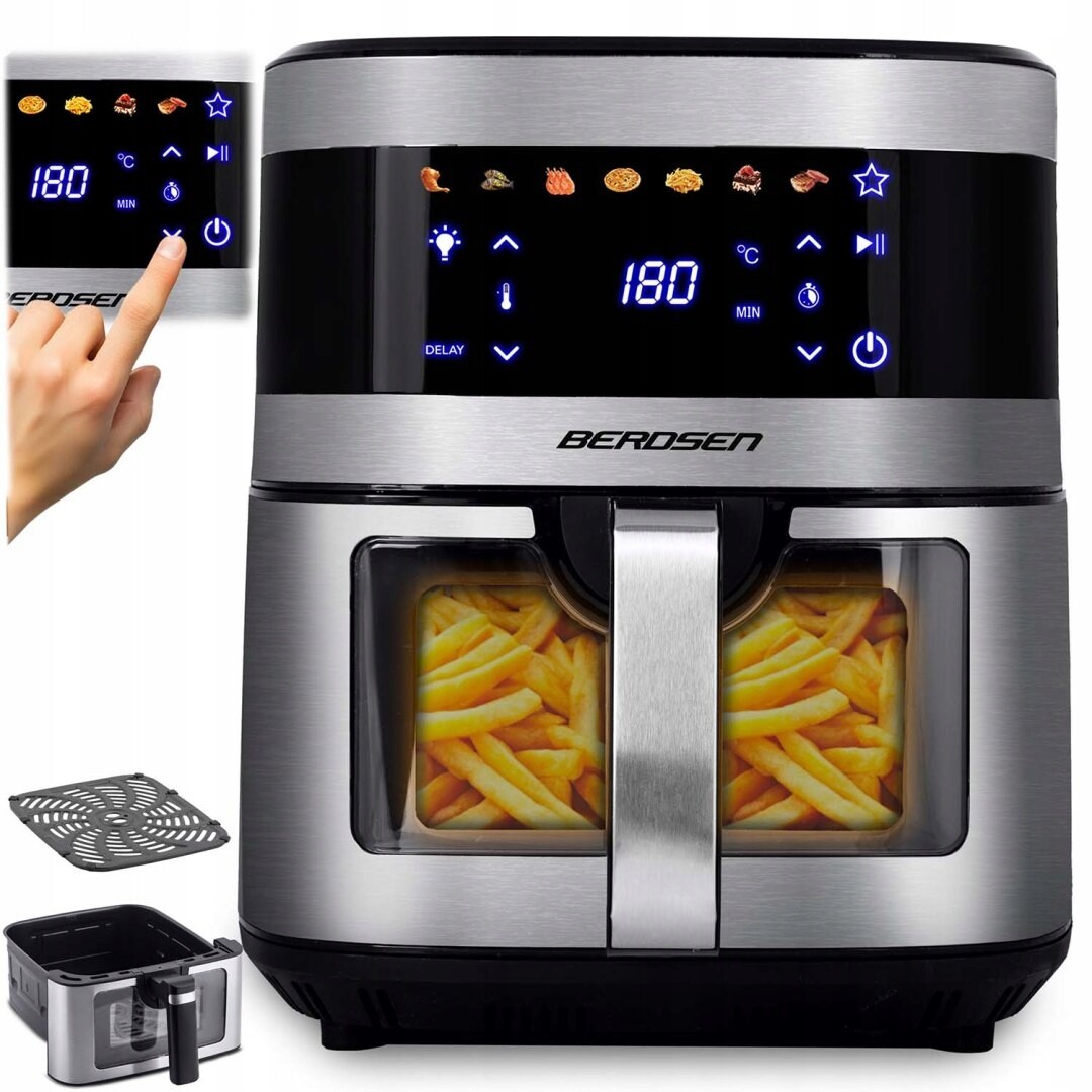 Beztuková fritéza Air fryer Berdsen BD-656 stříbrná Berdsen