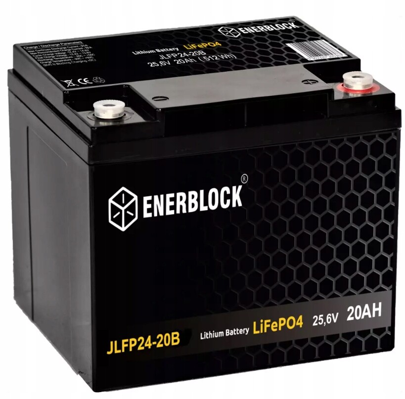 Akumulátor LIFEPO4 25.6V 20AH Enerblock JLFP24-20B Bms Do Karavanu
