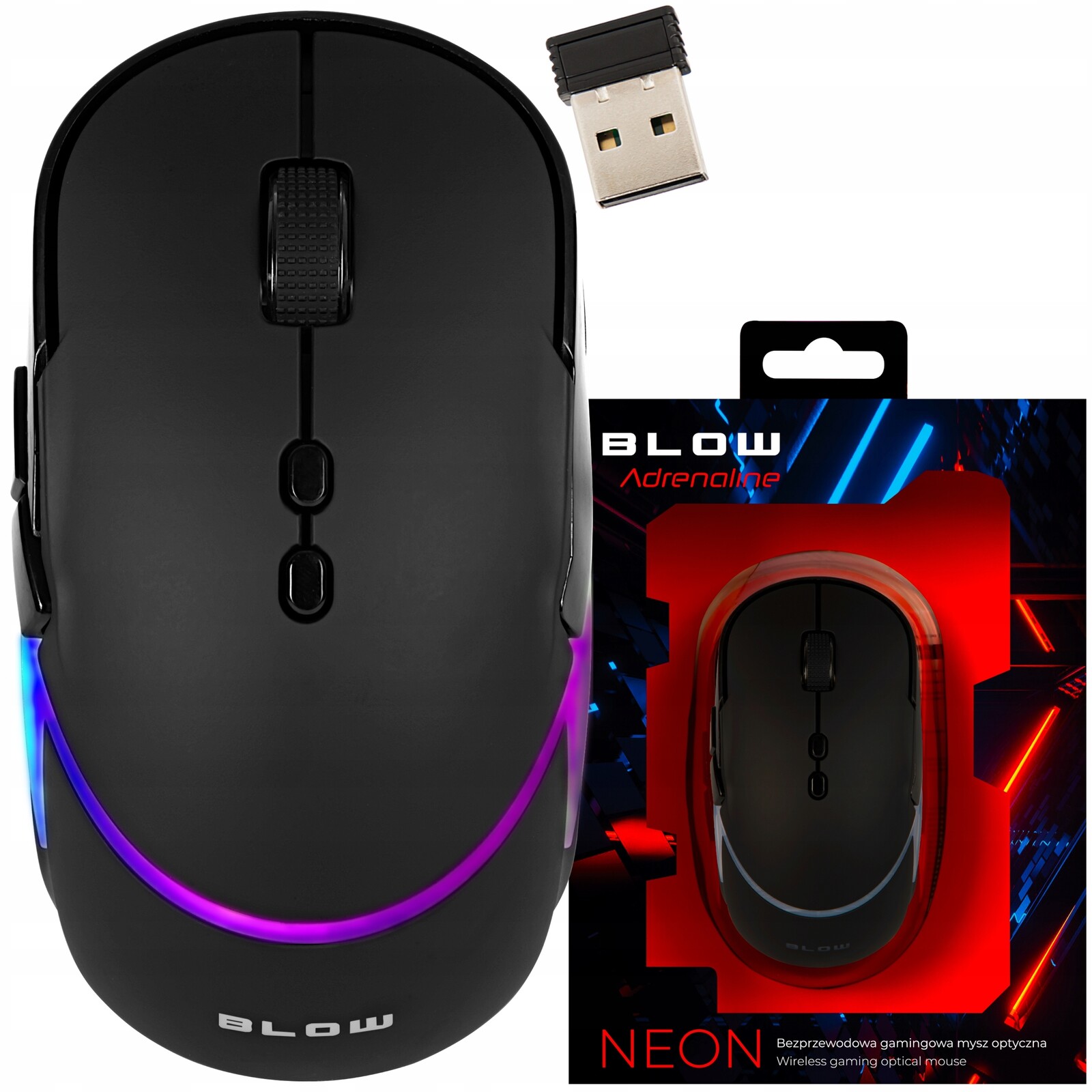 Bezdrátová Myš Počítačová Herní Myš Podsvícená, Tichá, Ergonomická