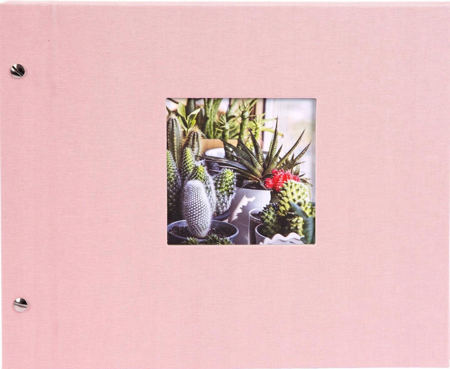 Album Bella Vista 40 stran, pudrová růžová, tradiční, okénko na obálce