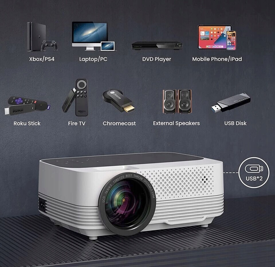 Led projektor VicTsing BH486A bílý