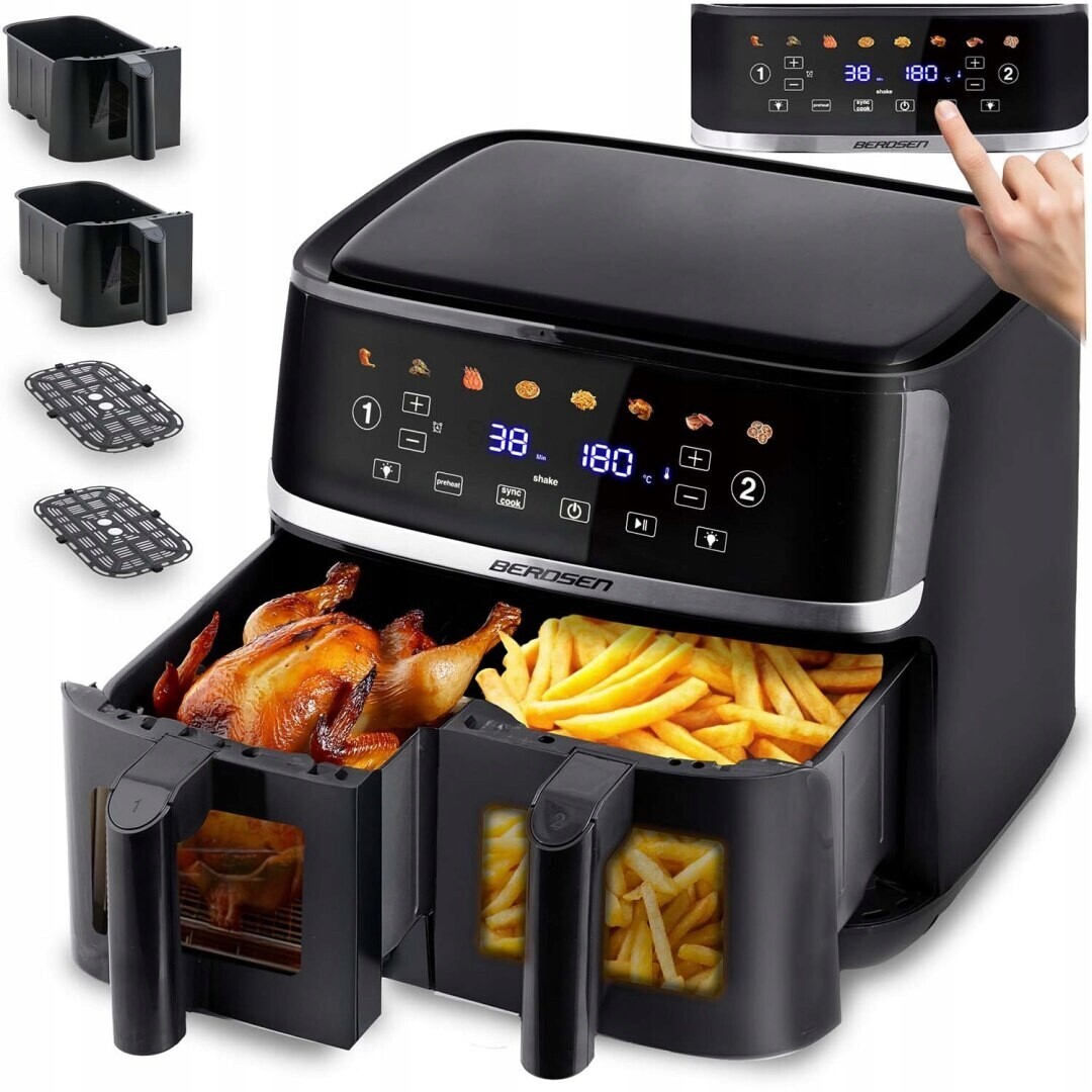 Velká beztuková fritéza Air fryer Berdsen BD-657 černá Berdsen