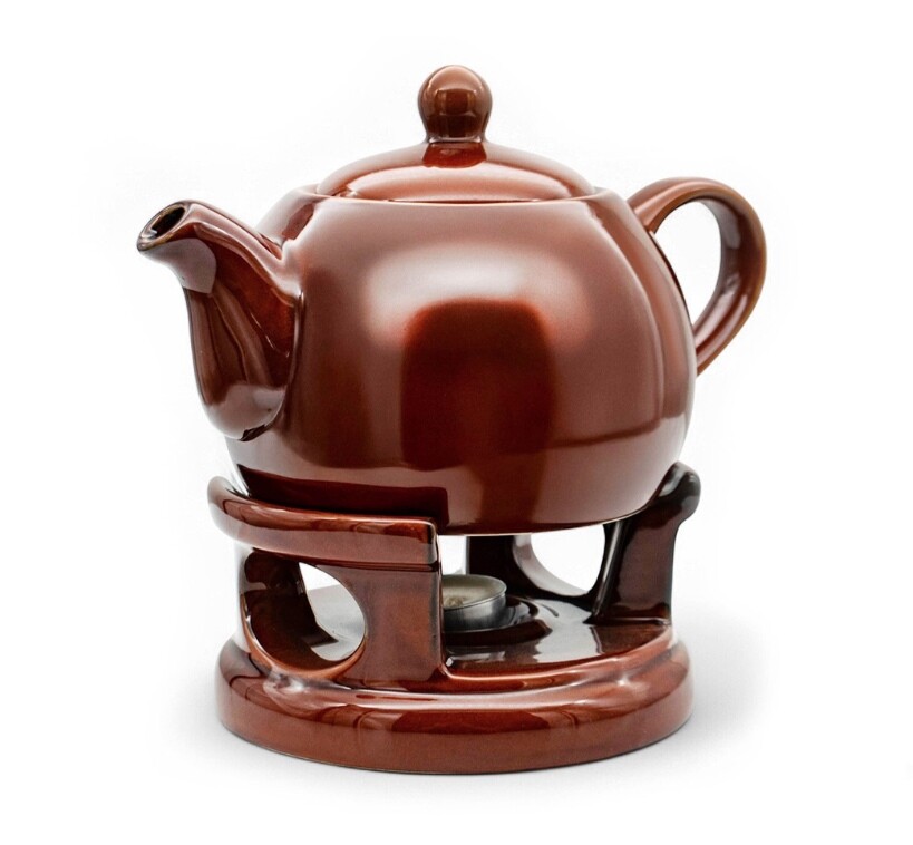 BELLA FIORE Konvice porcelán 1000ml s ohřívačem  BELLA hnědá