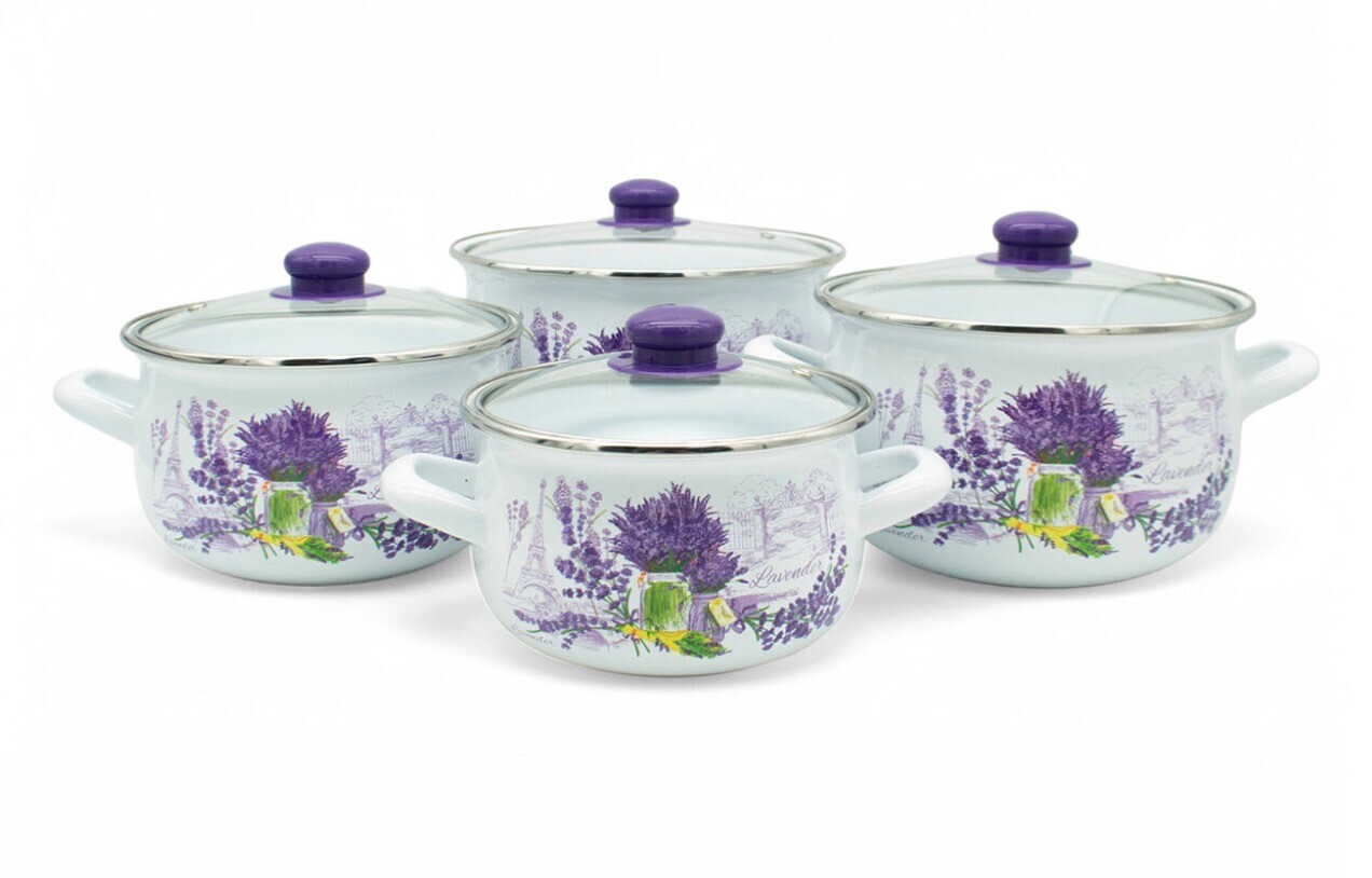 MEYERHOFF Sada hrnců smalt 8d  LEVANDULE