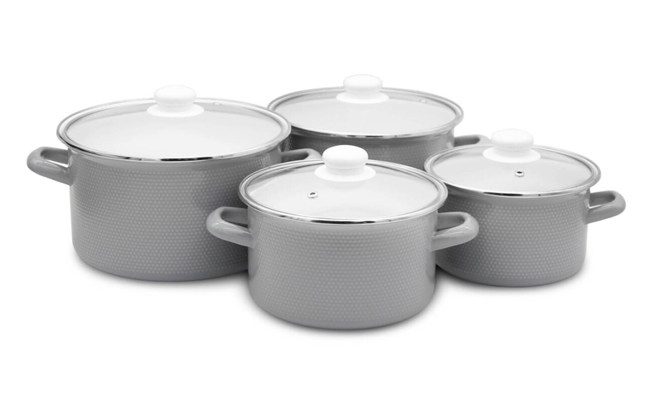 Sada hrnců smalt 8d  MEYERHOFF šedá