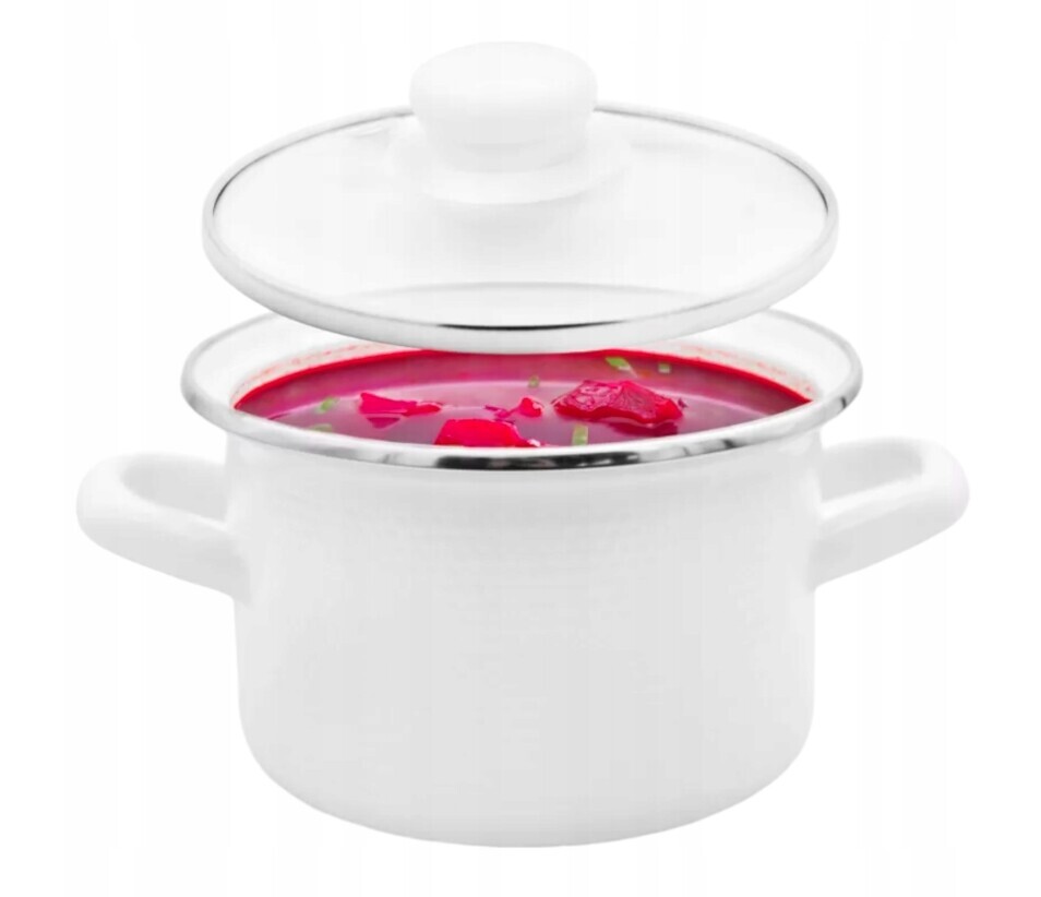 MEYERHOFF Hrnec smalt ¤20cm 4L s poklicí  3D bílá