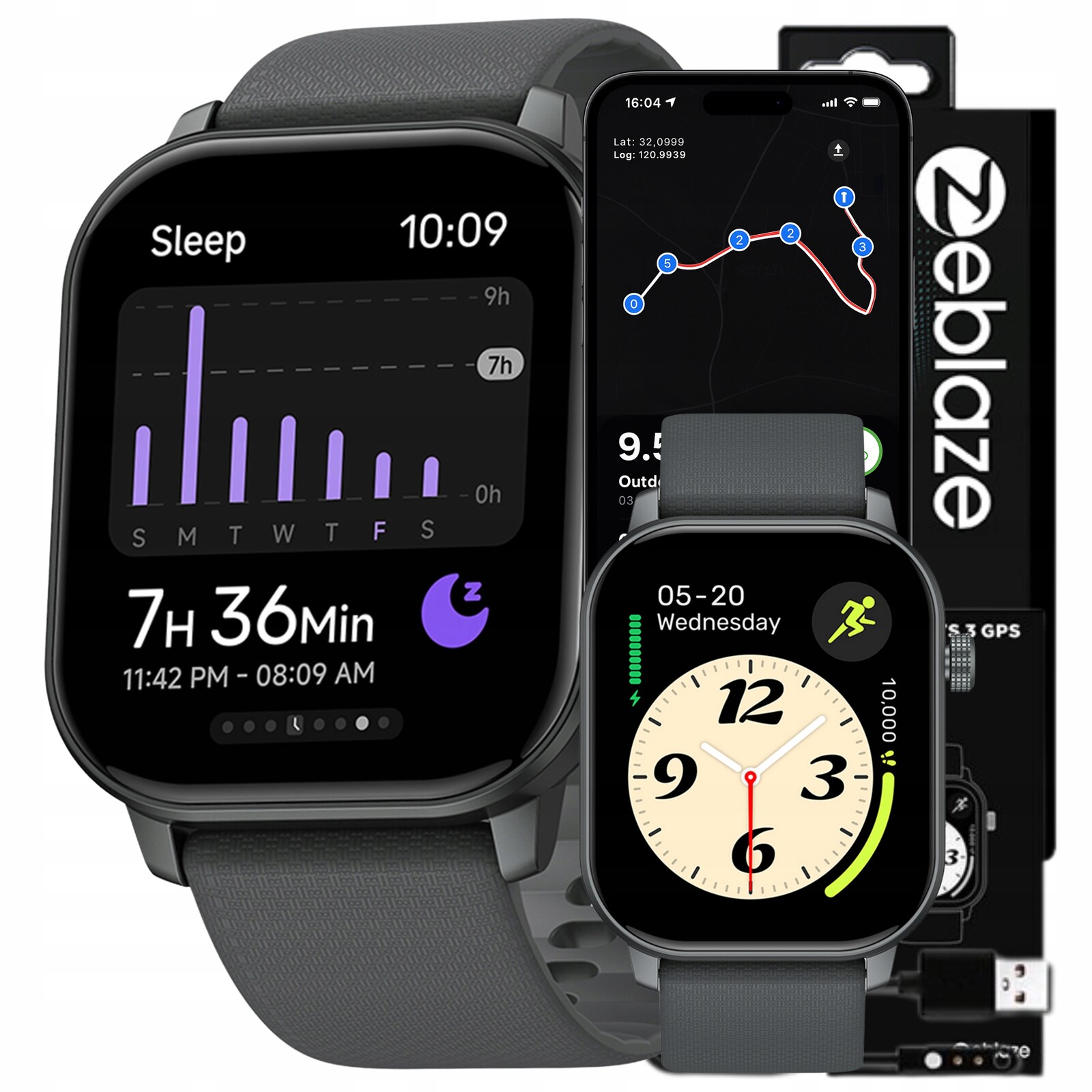 Chytré hodinky Zeblaze GTS 3 GPS (šedé)