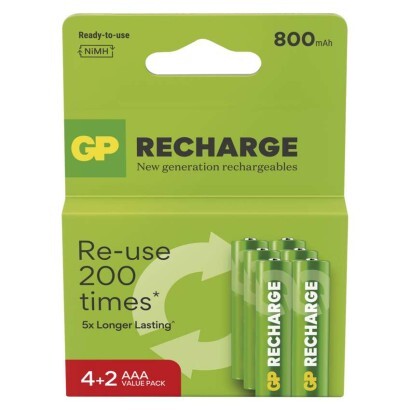 Nabíjecí baterie GP Recharge 800 AAA (HR03) 6 ks