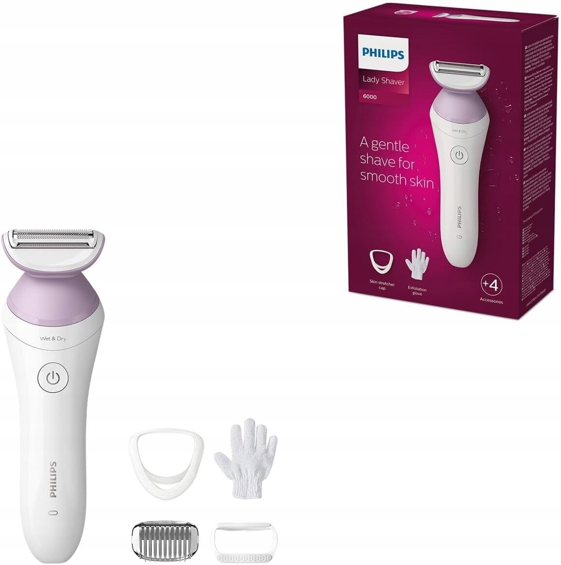 Holicí Strojek Philips Lady Shaver Series 6000 příslušenství