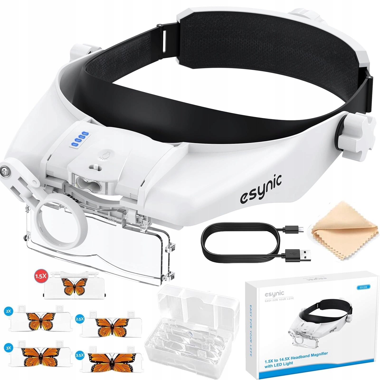 Pohodlné Zvětšovací Brýle Led Zvětšovací Řemínek Esynic Čelenka