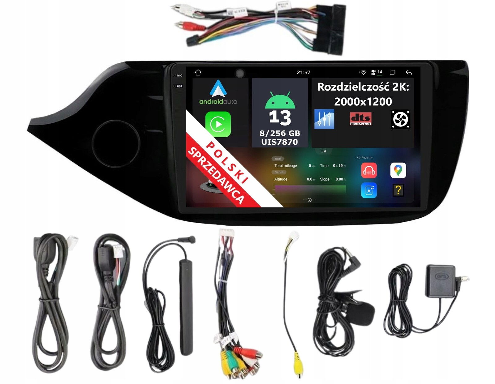 2K Qled Navigace Rádio 2DIN Android Kia Ceed II 8/256 Gb Dsp Carplay Lte