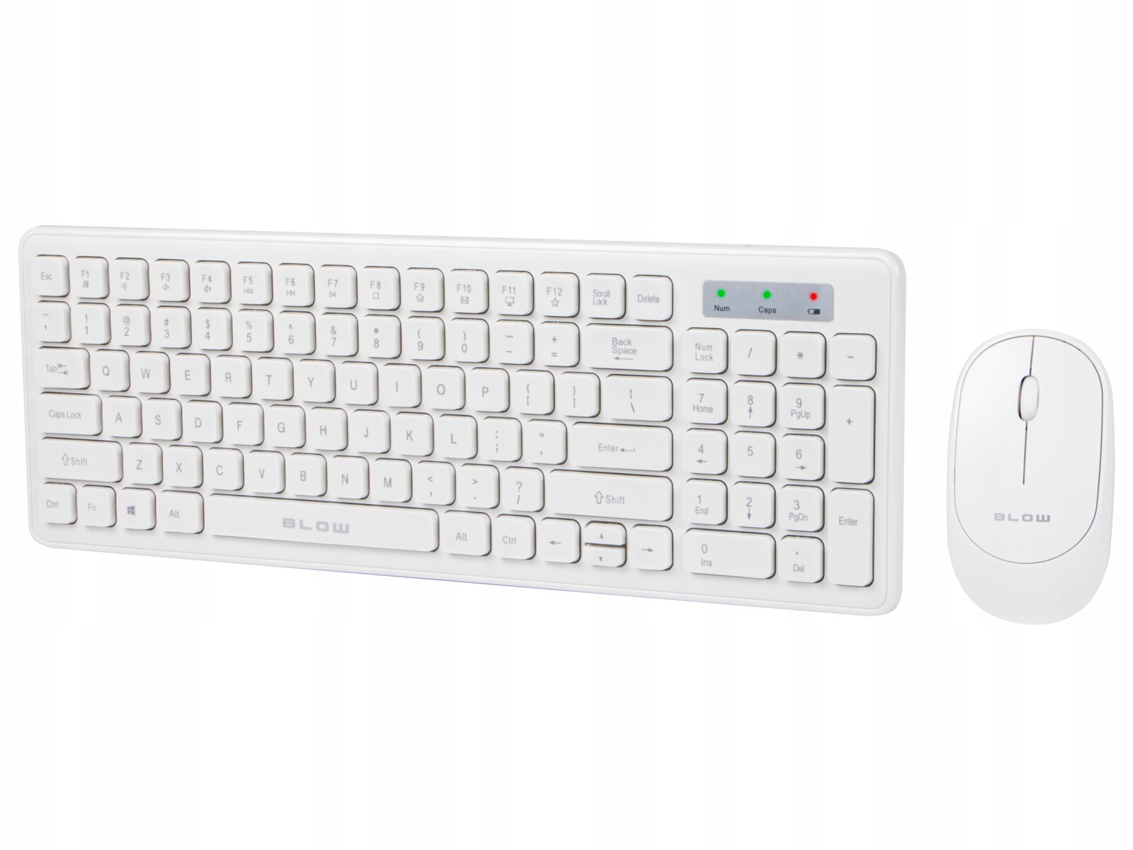 Klávesnice Bezdrátová Myš Univerzální Usb Tichá Pro Práci Bílá Slim