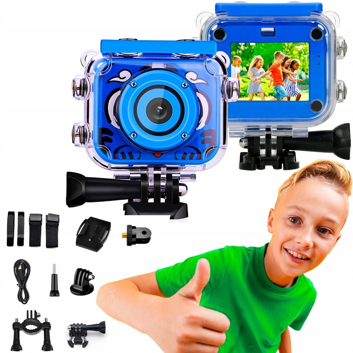 Extralink Kids Camera H18 Modrá Kamera 1080P 30Fps, Ip68, Zobrazuje