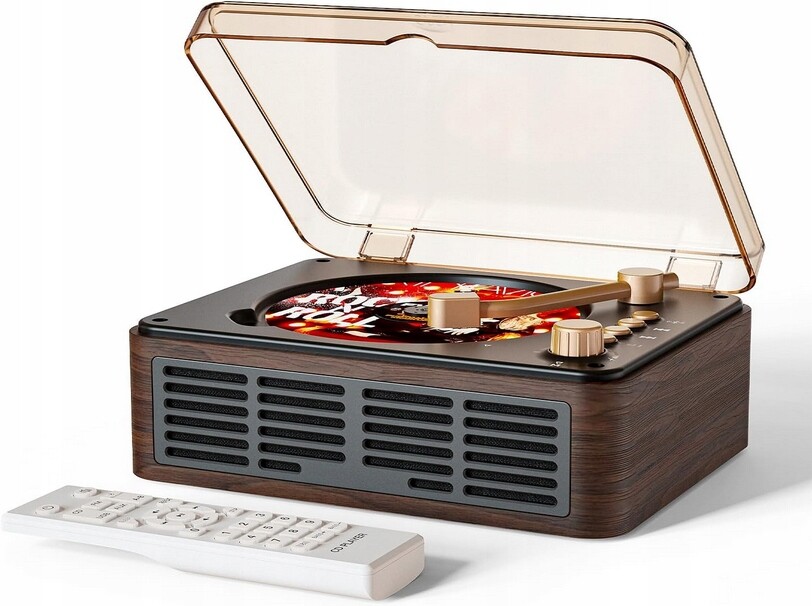 CD přehrávač s Bluetooth reproduktory Retro Přenosný CD přehrávač