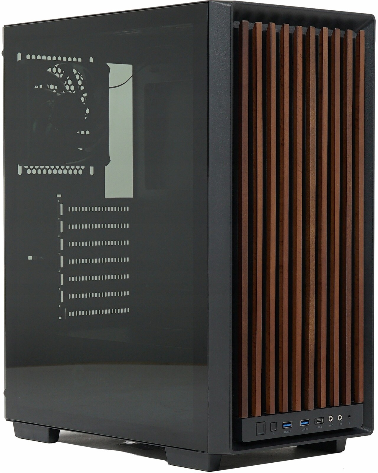 Zenpc Wooder Tg Black Skříň 4 x Fander P12 Pwm Pst