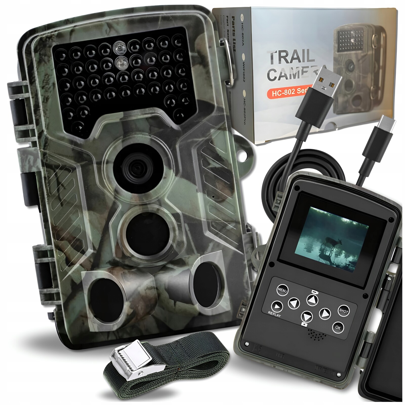 Fotopast Lovecká Kamera Lesní Detekce Pohybu Ir Pl Menu Voděodolná