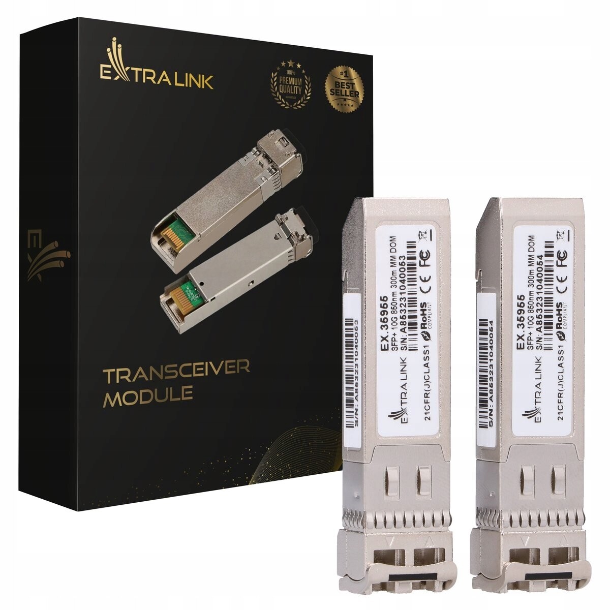 Extralink Sfp+ 10G 2-Pack Modul Sfp+ 10Gbps, Lc/upc, 850Nm, 300M, Multi