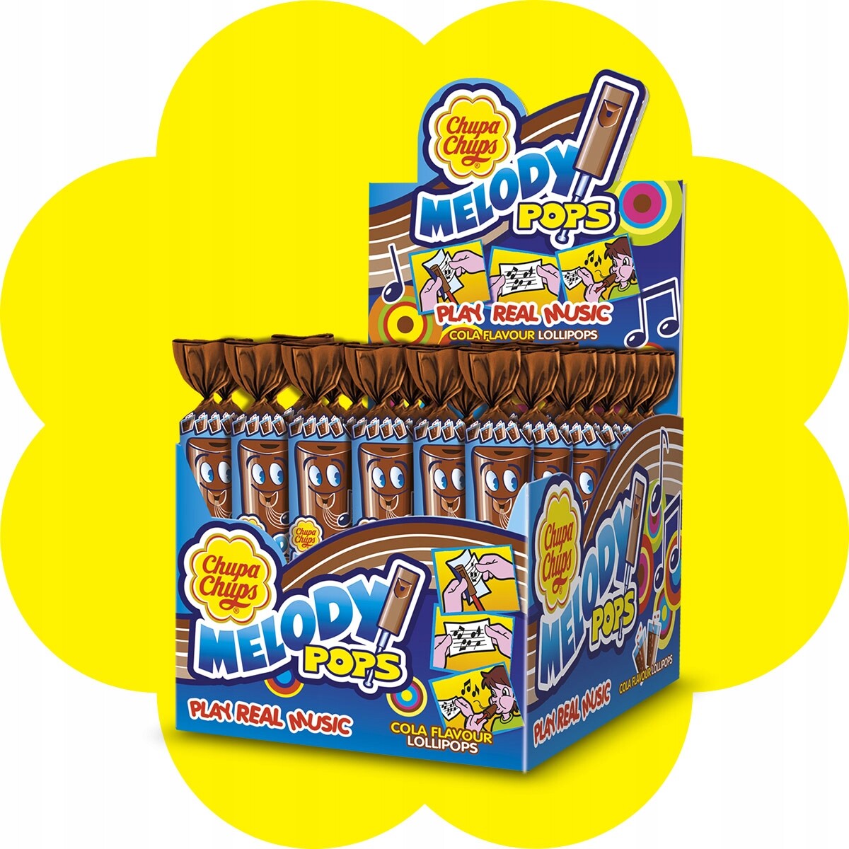 Chupa Chups lízátka Melody Pops s příchutí coly 48 ks