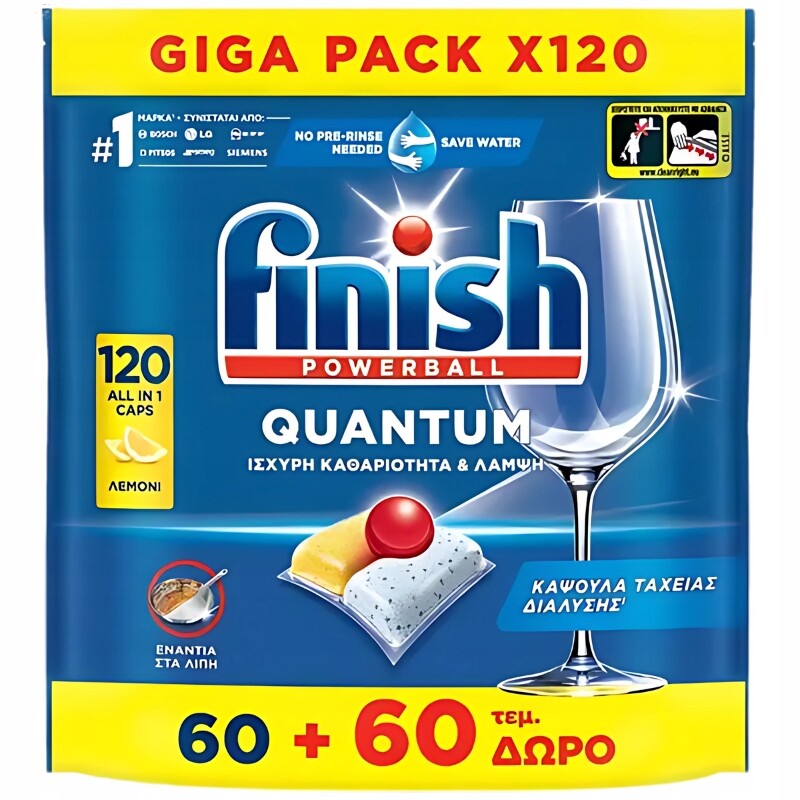 Finish Quantum Kapsle do myčky nádobí Lemon 3 x 120 Kusů