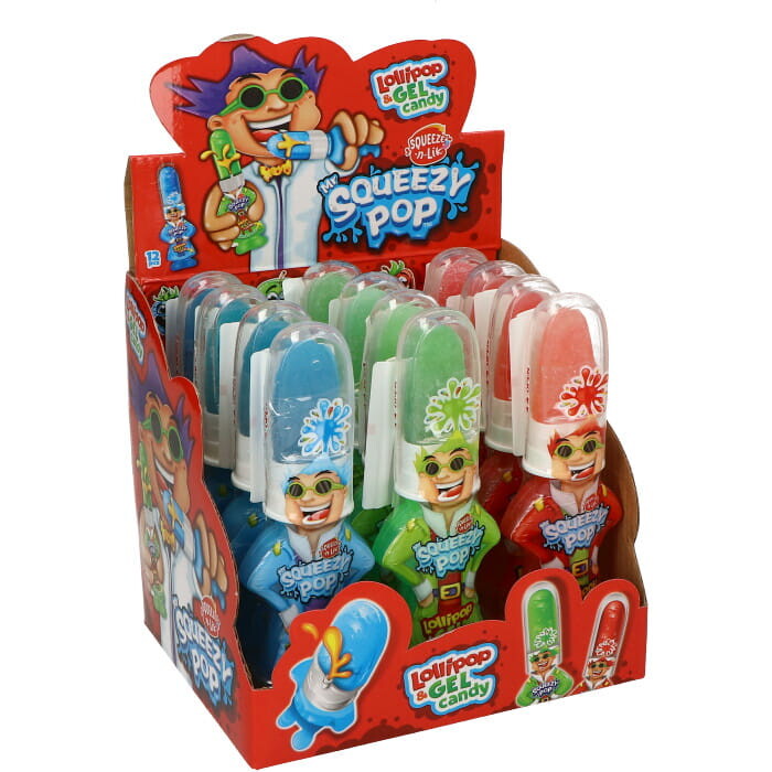 Lízátko S Gelem Squeezy Pop MIX 12 Ks