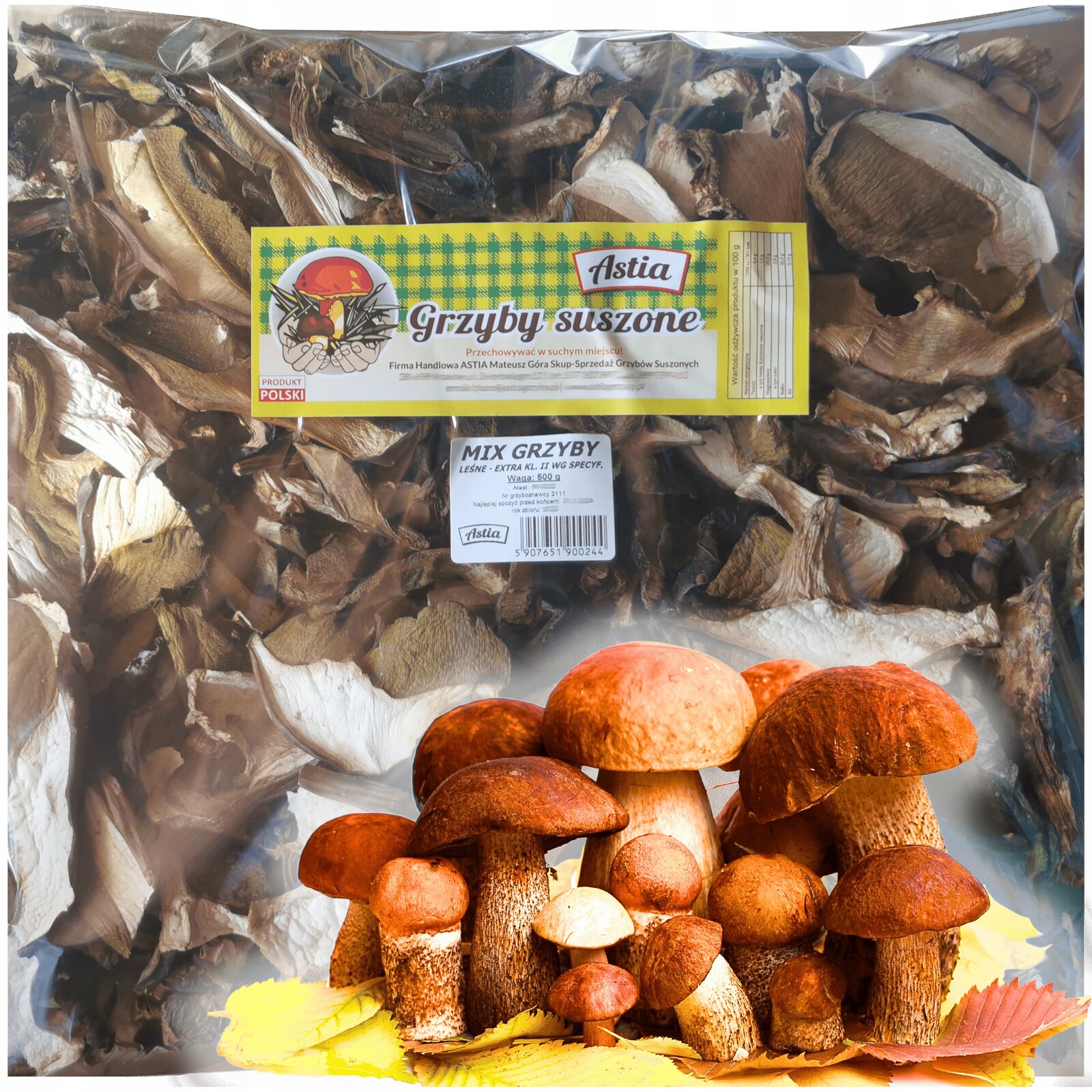 Sušené Houby 500g MIX Lesní houby sušené krájené Polsko Atest 2024