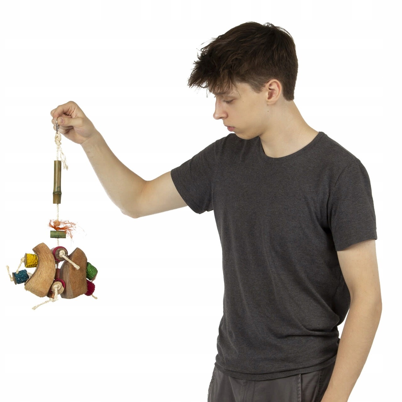 Závěsná hračka pro papoušky Dřevěný Kokosový motýl