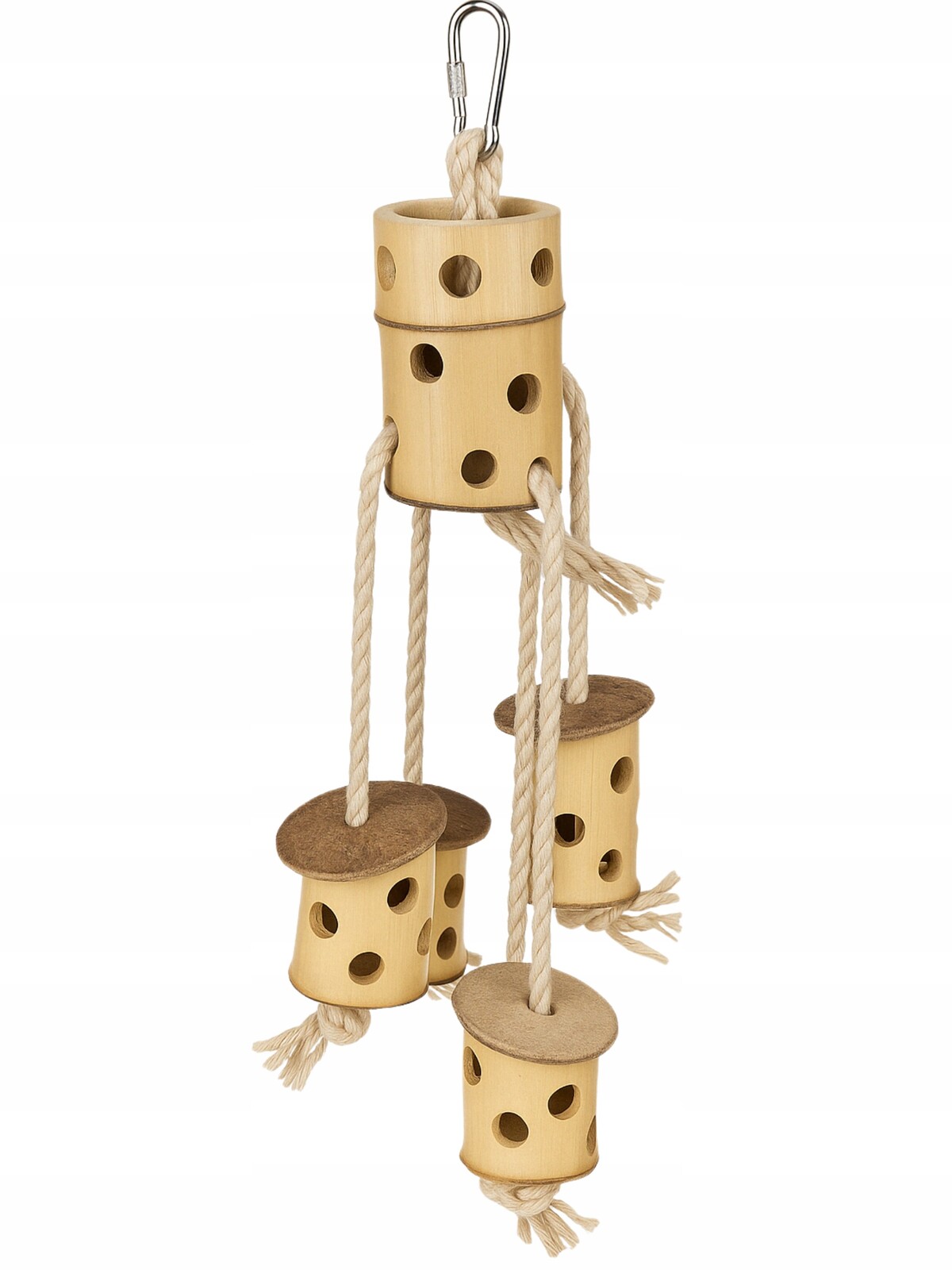 Bambusová hračka na lezení a krmení pro malé papoušky