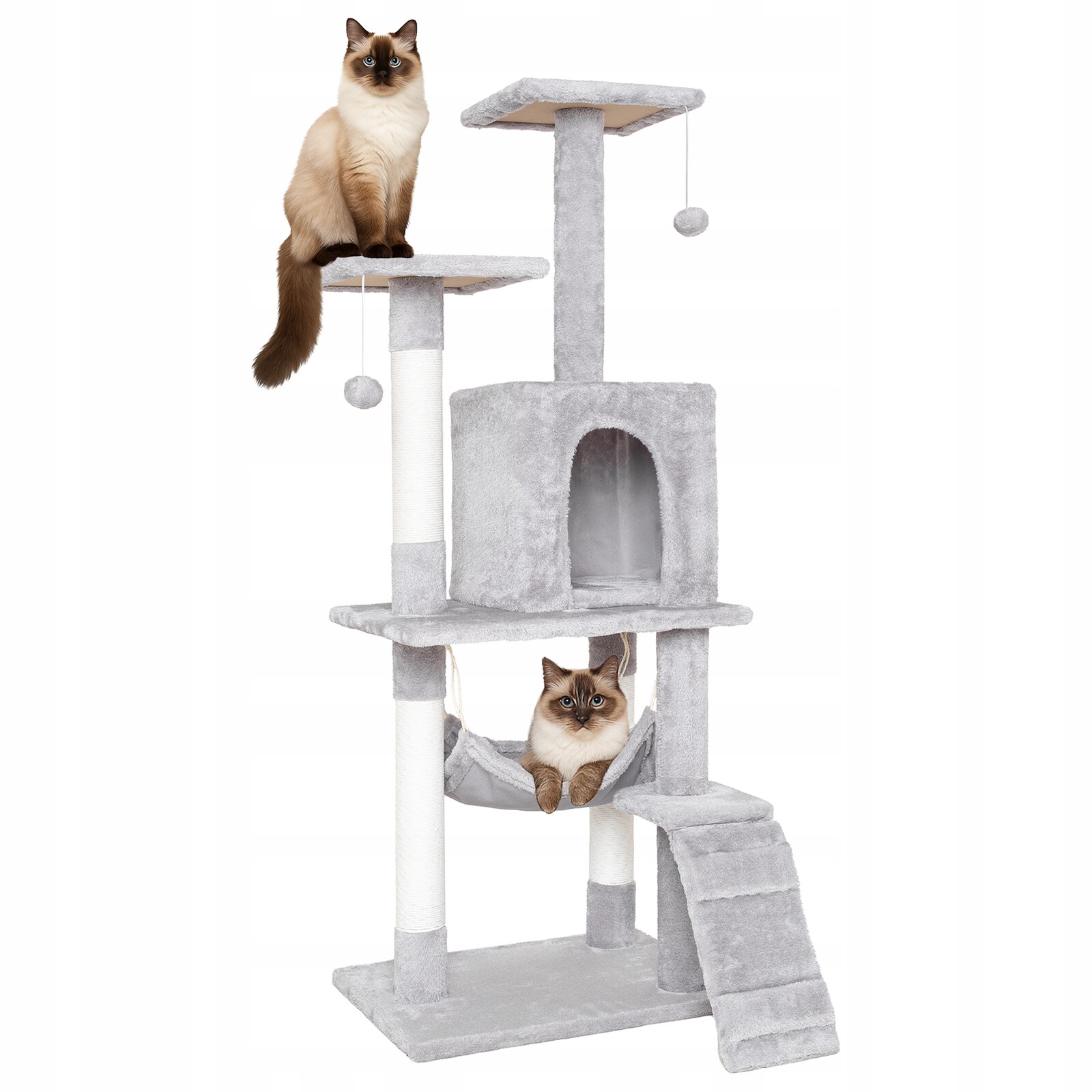 Škrabadlo Pro Kočky Pelíšek Domeček Vysoký Sloupek Věž Na Škrábání Koček 125 CM