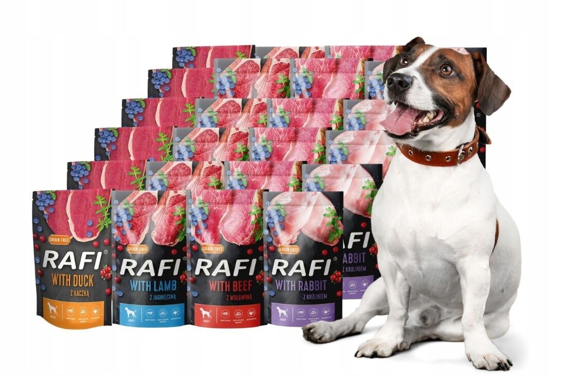 Rafi vlhké krmivo pro psy mix chutí 24x500g Bezobilná Dolina Noteci