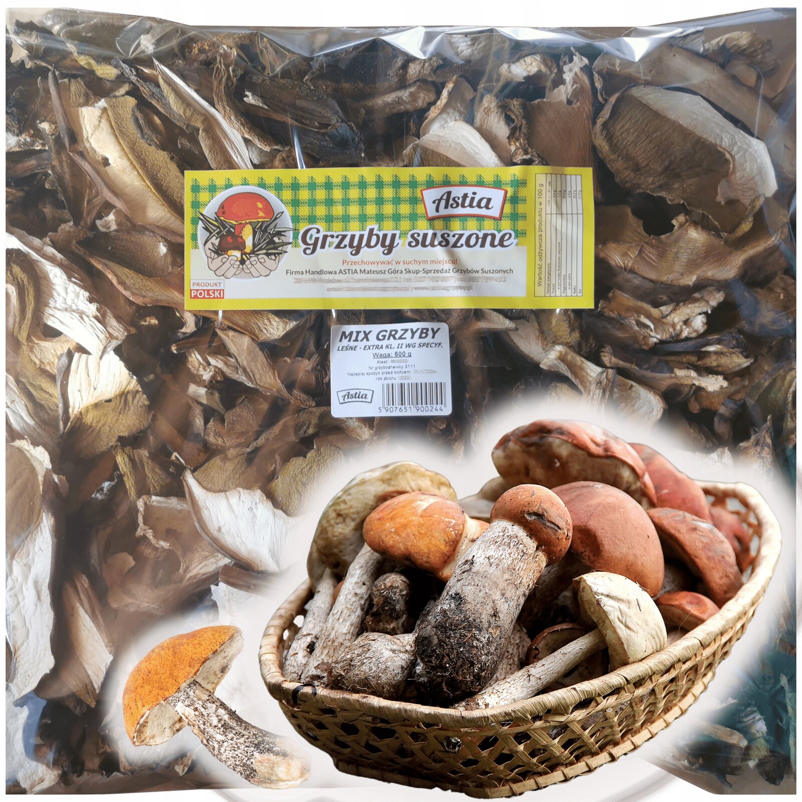 Sušené Houby 1 kg Lesní MIX sušené houby krájené Polsko Atest 2024