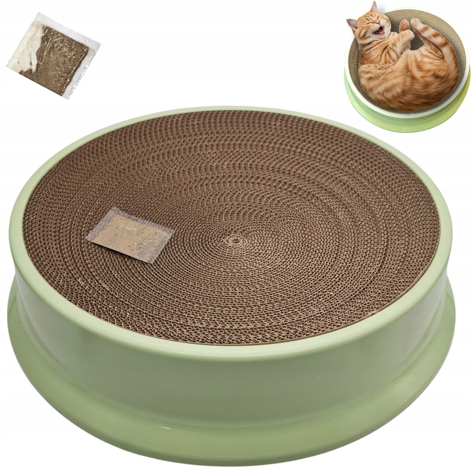 Kartonové škrabadlo pro kočky Kulatý Velké kartonové Pelíšek 43 cm Koťátko