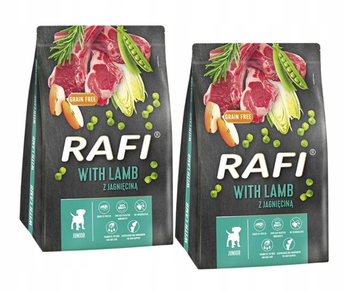 Rafi krmivo pro psy Junior s jehněčím masem 2x3 kg Dolina Noteci