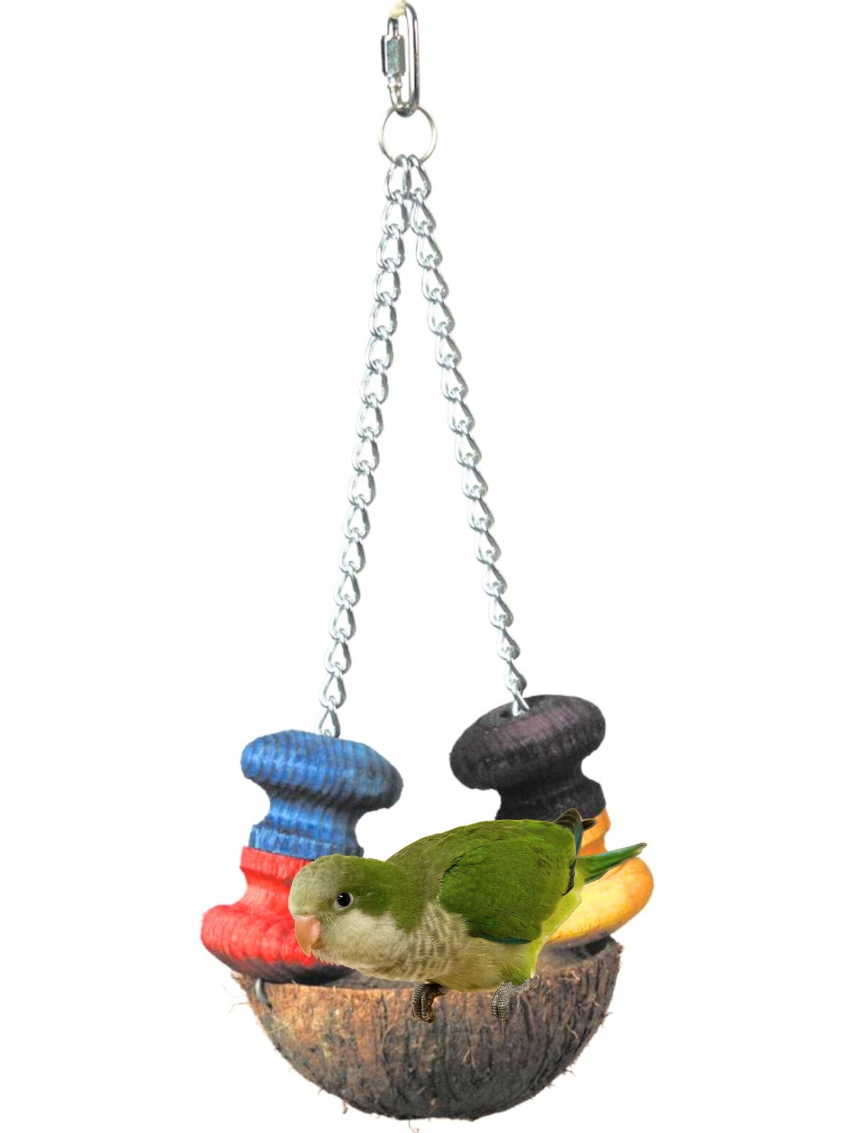 Kokosový ráj Přírodní houpačka a krmítko pro papoušky