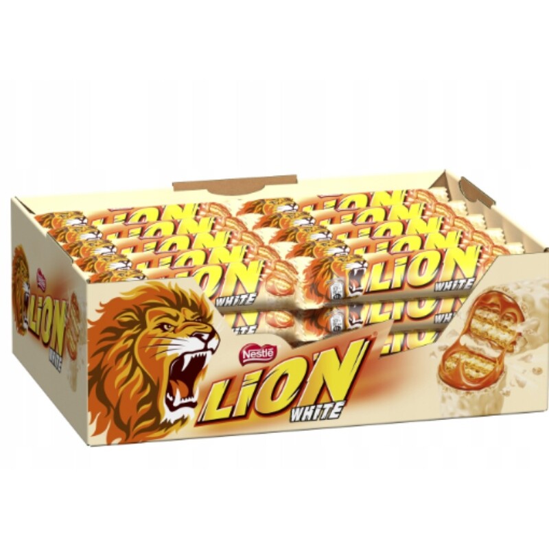 Nestle Lion Tyčinka s karamelem a vločkami zalitý bílou čokoládou 42 g