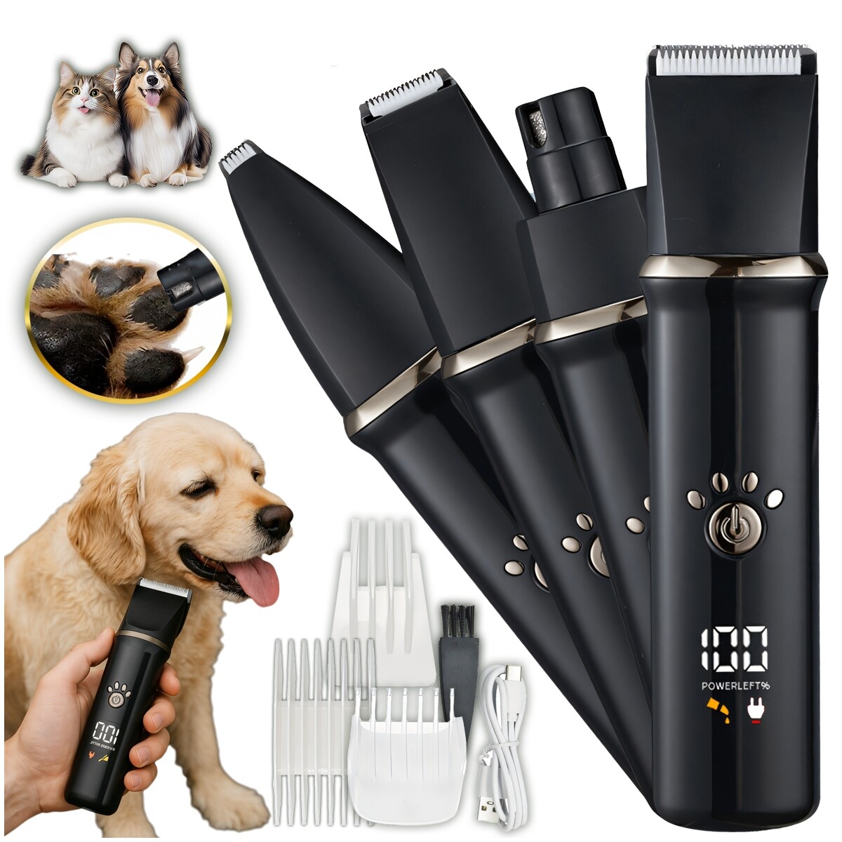 Zastřihovač Pro Psa Tlapky Uší Psů Kočky Pilník Na Drápky 3v1!