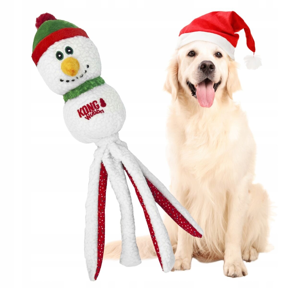 Kong Wubba hračka pro psy Vánoční sněhulák na Vánoce (L)