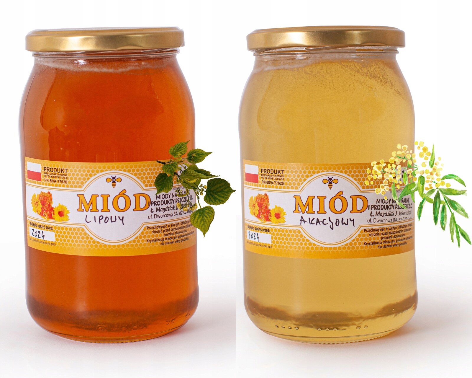Lipový med Akátový Med Sada 2x 1KG