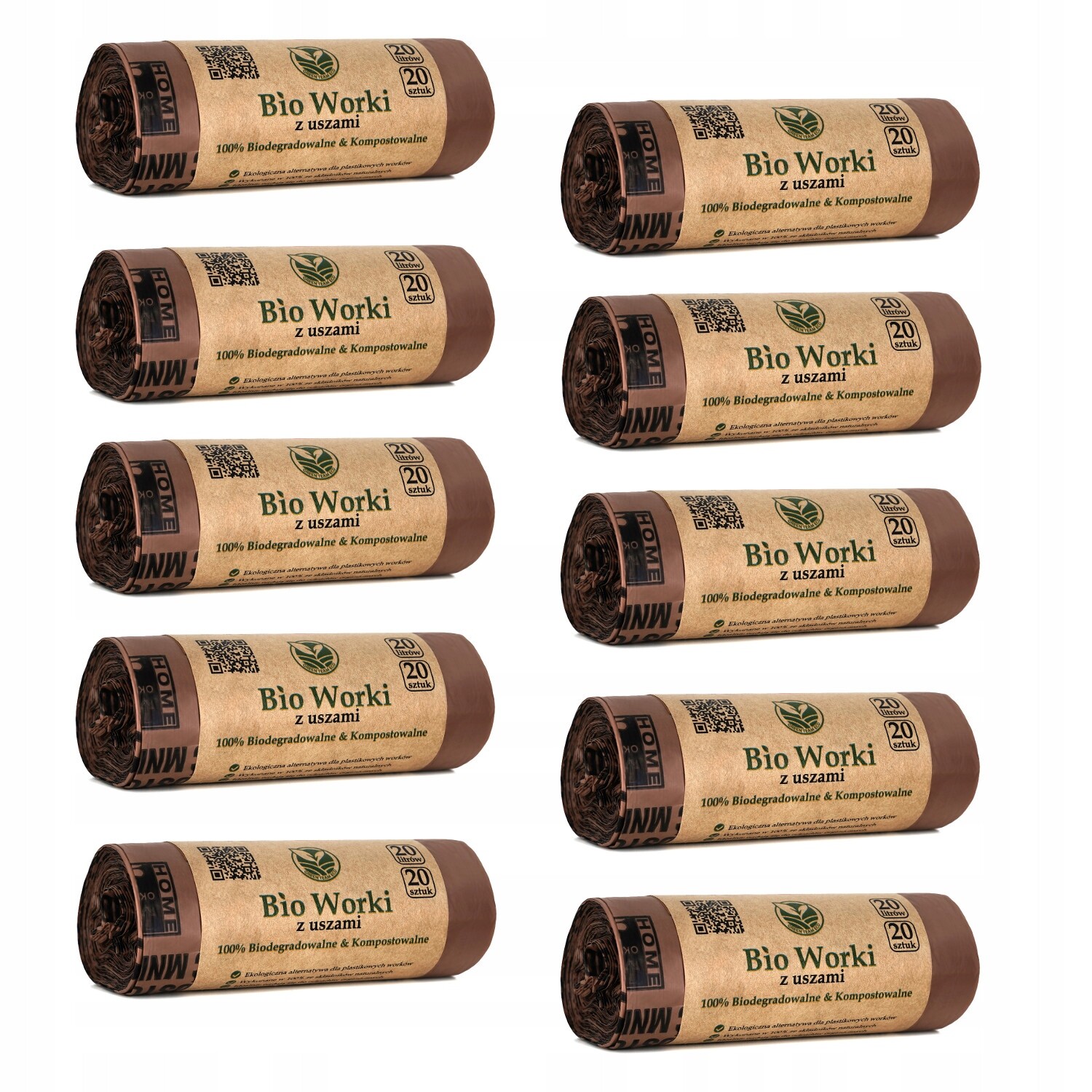 Biologicky rozložitelné sáčky kompostovatelné Bio Ekologické Na Odpad 20 l 10x20