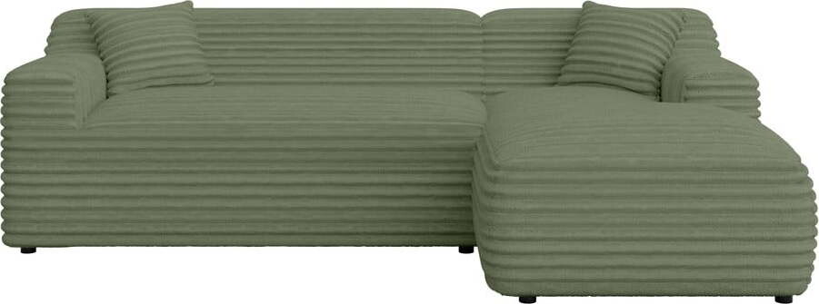 Zelená manšestrová rohová pohovka (pravý roh/s lenoškou) Martin – Ropez