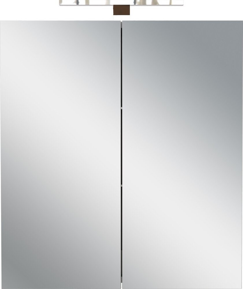 Krémová závěsná/se zrcadlem koupelnová skříňka 60x71 cm Arcena – Germania