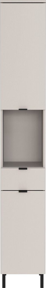 Krémová vysoká/úzká koupelnová skříňka 30x190 cm Arcena – Germania