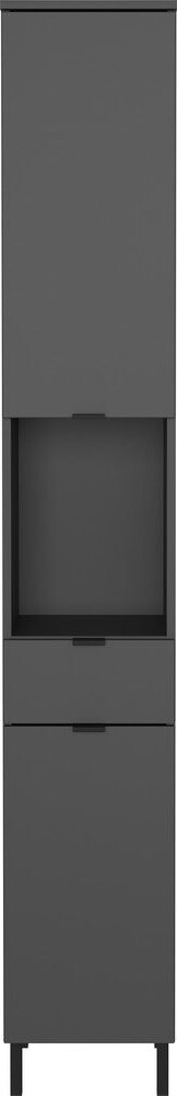 Antracitová vysoká/úzká koupelnová skříňka 30x190 cm Arcena – Germania